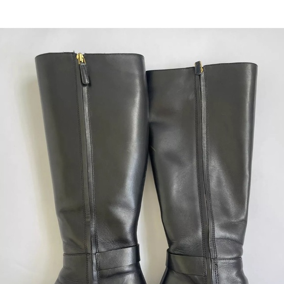 TORY BURCH Marsden Tall Riding Boots  Leather Block Heel Size 8 Round Toe - Picture 8 of 12
